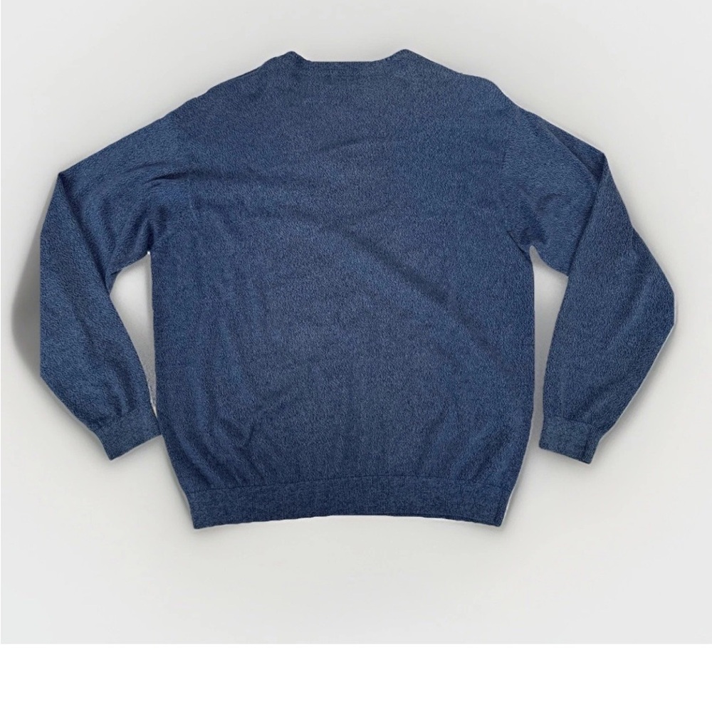 LL Bean Men’s 100% Cotton V Neck‎ Sweater Long Sleeve Sz Large Preppy Classic - Picture 3 of 8